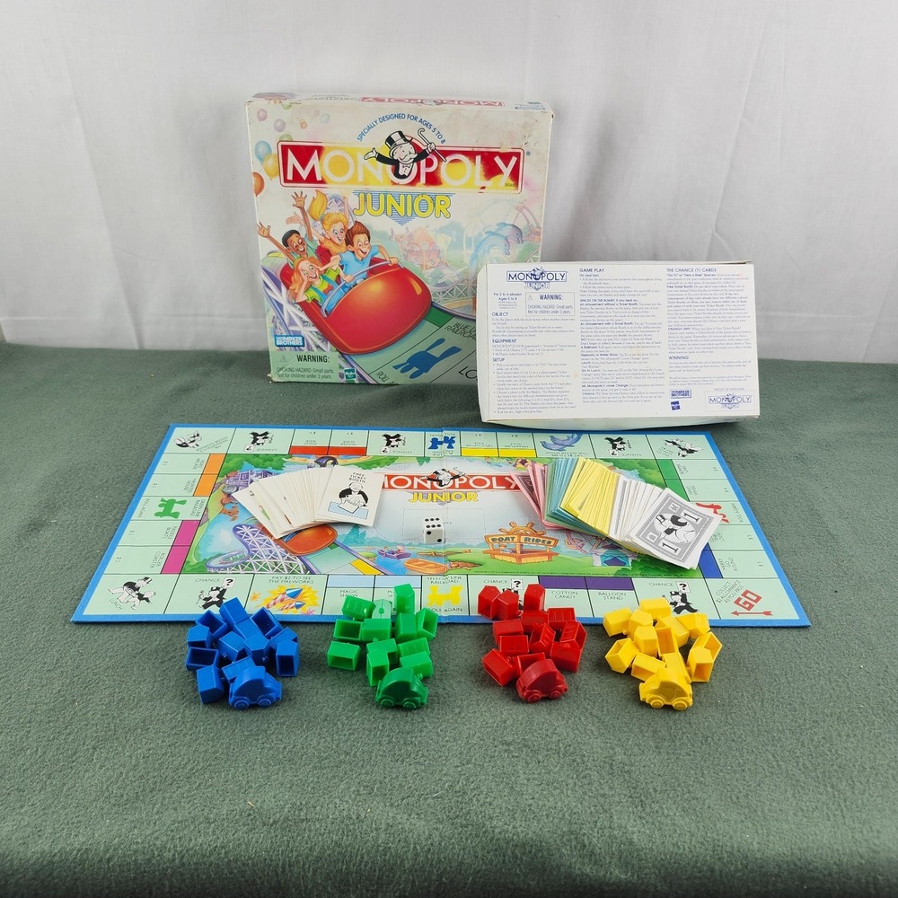 Vintage‎ 1999 Parker Brothers Monopoly Junior Board Game Complete